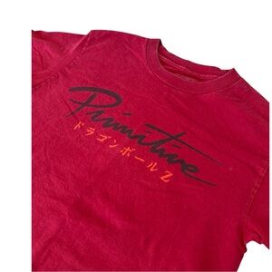 Primitive Dragon Ball Z T-Shirt Men small Dragon Logo Double Sided Red